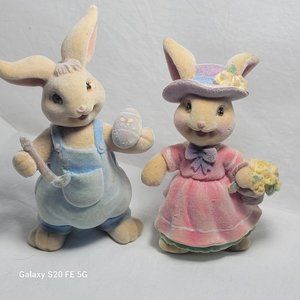 Vintage Easter Bunnies Couple Victorian Boy and Girl